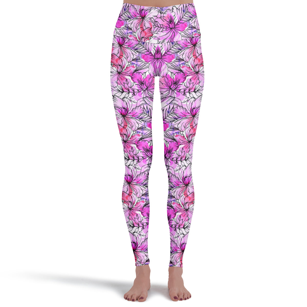Rosy Petal Leggings Pink Flower Leggings