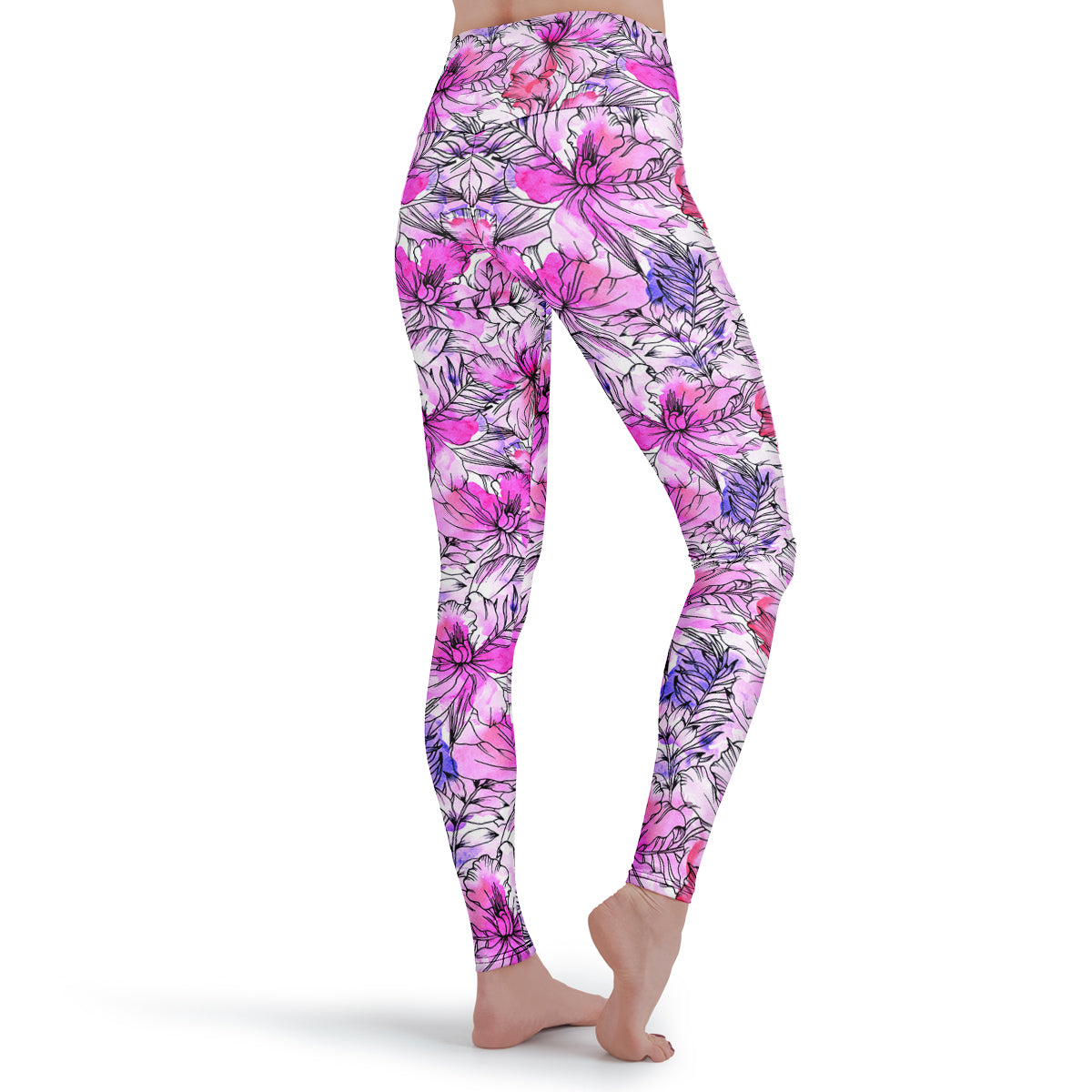 Rosy Petal Leggings Pink Flower Leggings