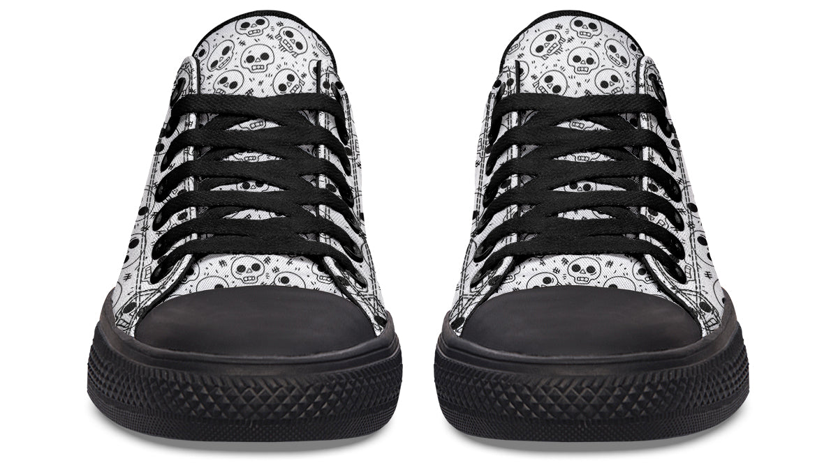 Nervous Skull Low Tops ( Black or White Sole )