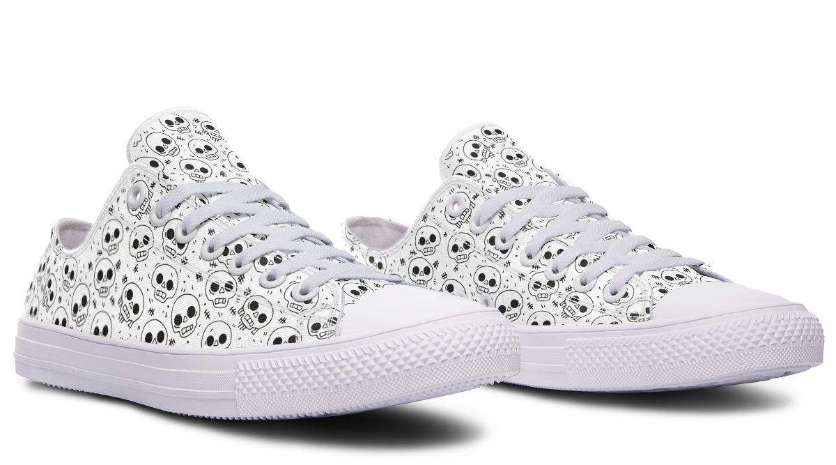 Nervous Skull Low Tops ( Black or White Sole )