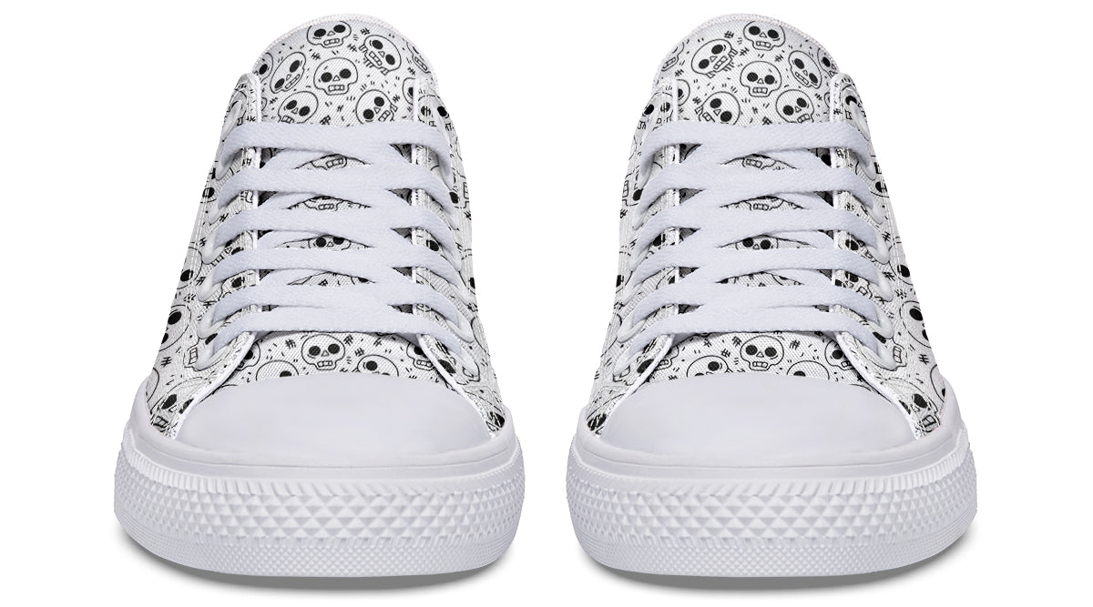 Nervous Skull Low Tops ( Black or White Sole )