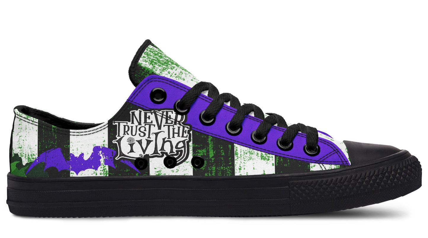 Never Trust The Living Low Tops (Black or White Sole)