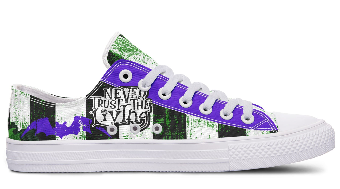 Never Trust The Living Low Tops (Black or White Sole)