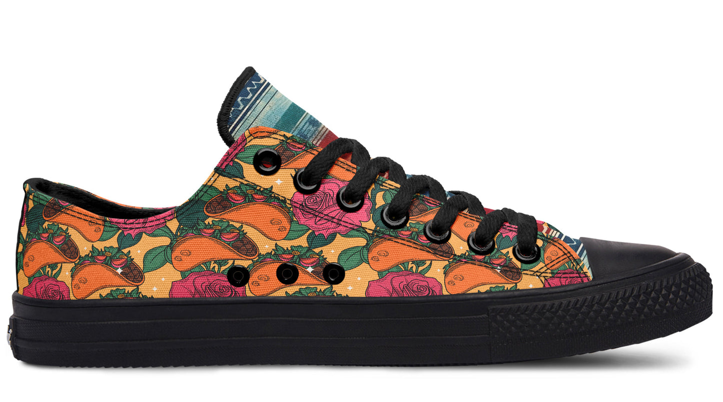 Tacos Y Rosas Low Tops ( Black or White Sole )