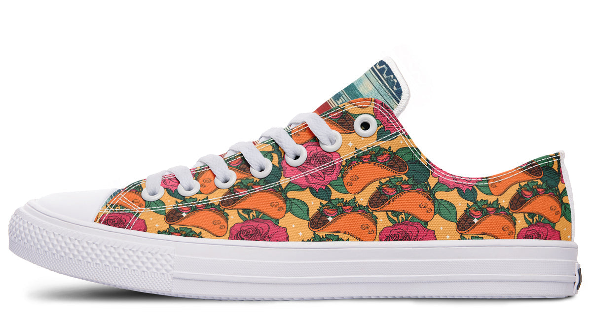 Tacos Y Rosas Low Tops ( Black or White Sole )