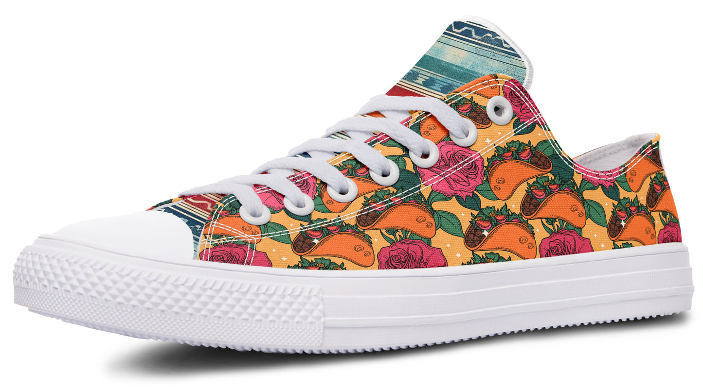 Tacos Y Rosas Low Tops ( Black or White Sole )