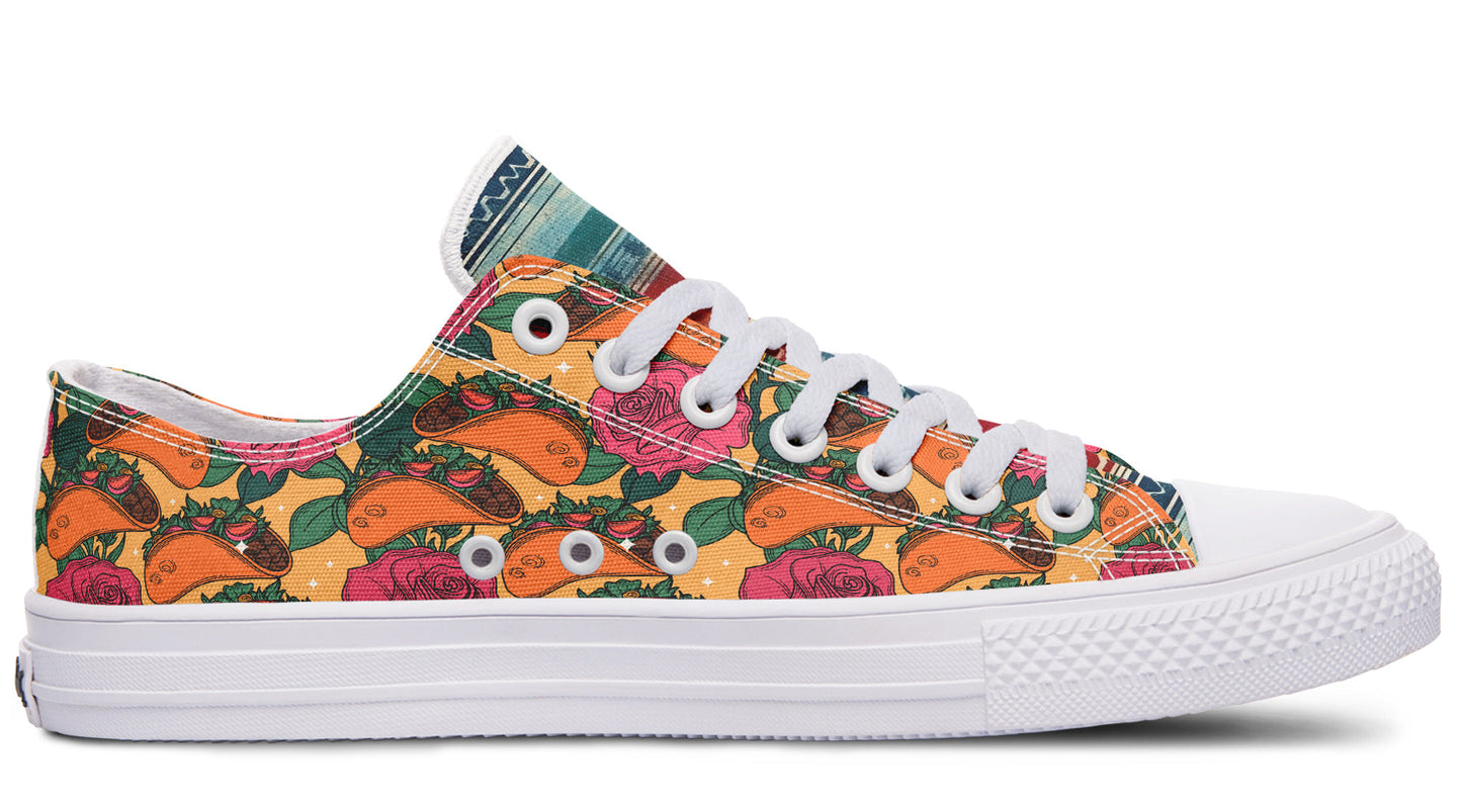 Tacos Y Rosas Low Tops ( Black or White Sole )