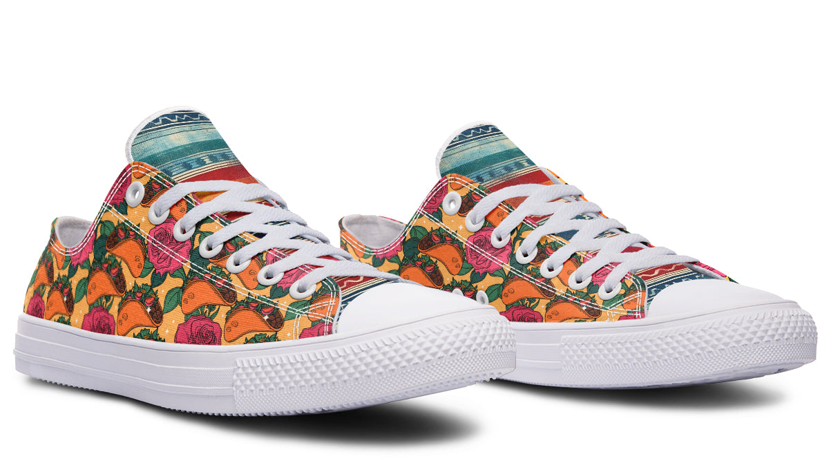 Tacos Y Rosas Low Tops ( Black or White Sole )