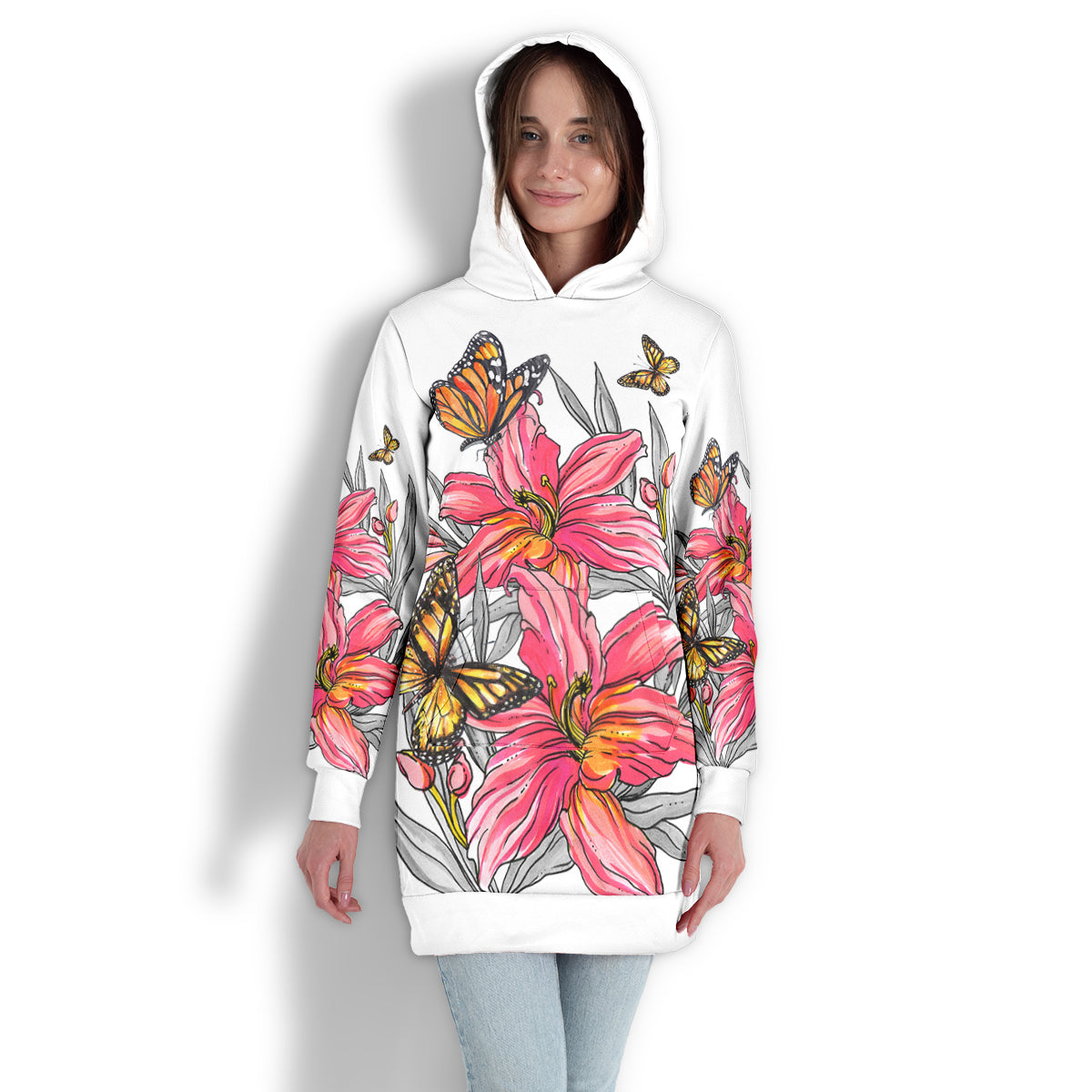 Monarch And Lily Flowers Original