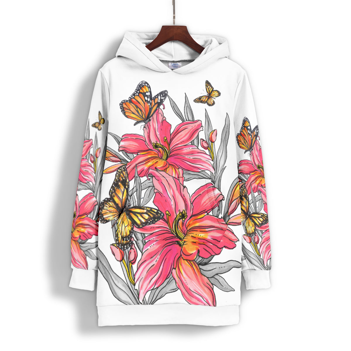 Monarch And Lily Flowers Original