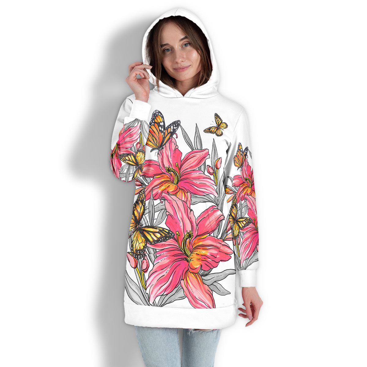 Monarch And Lily Flowers Mockcity