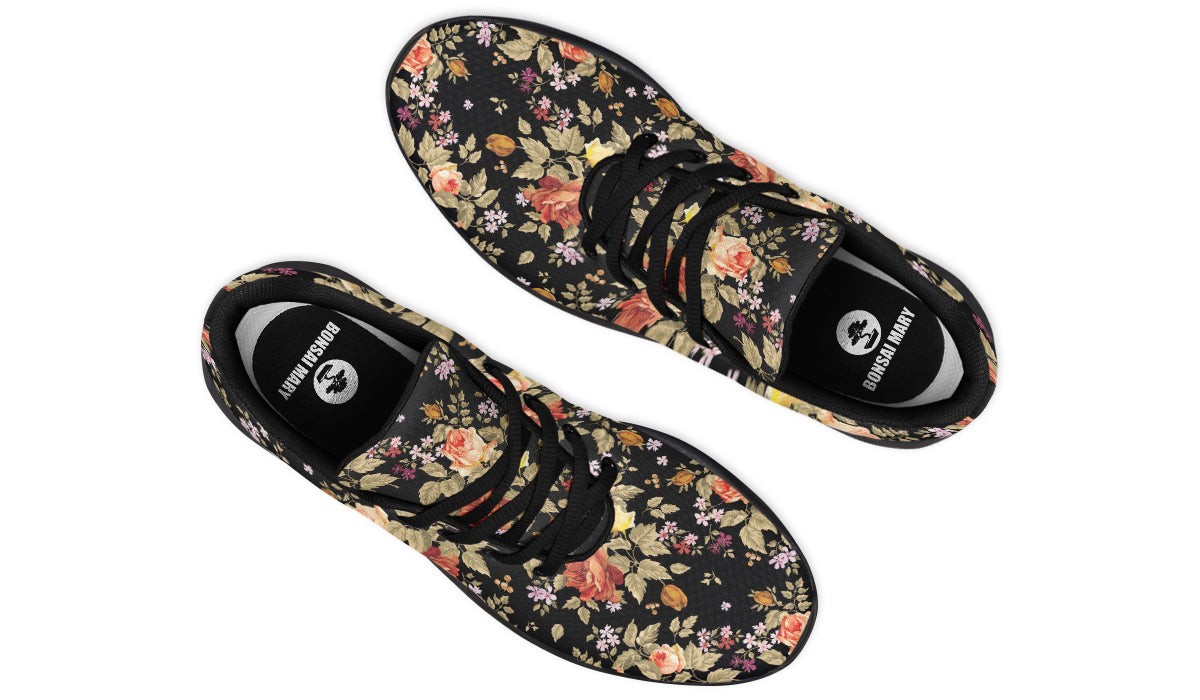 Retro Bloom Shoes Vintage Floral Print Shoes