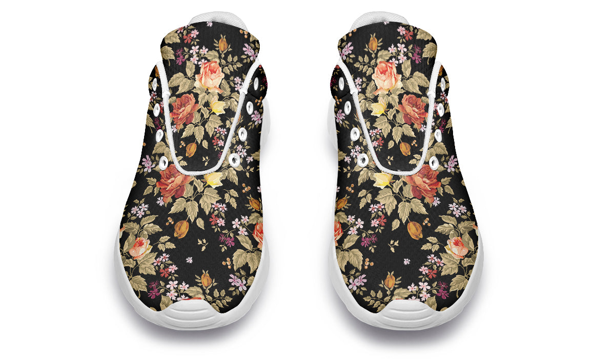 Retro Bloom Shoes Vintage Floral Print Shoes