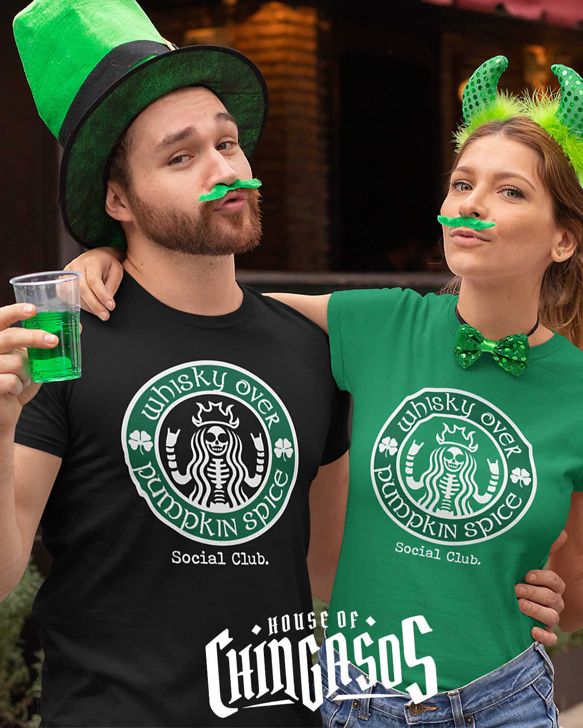 Premium Whisky Over Pumpkin Spice St. Patrick's Pub Tee