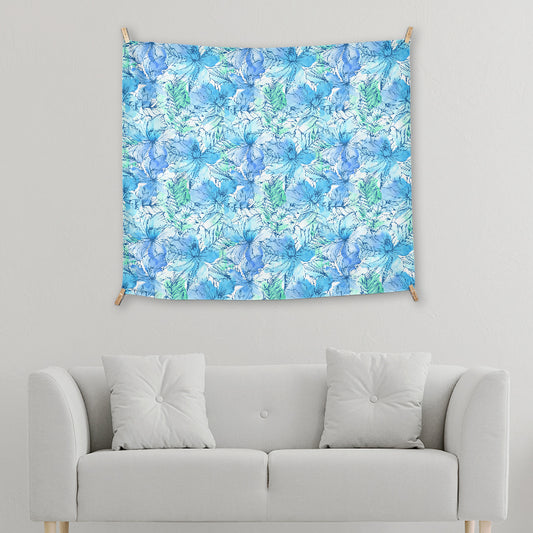 walltapestries Tranquil Blue Petals Blue Floral Wall Art