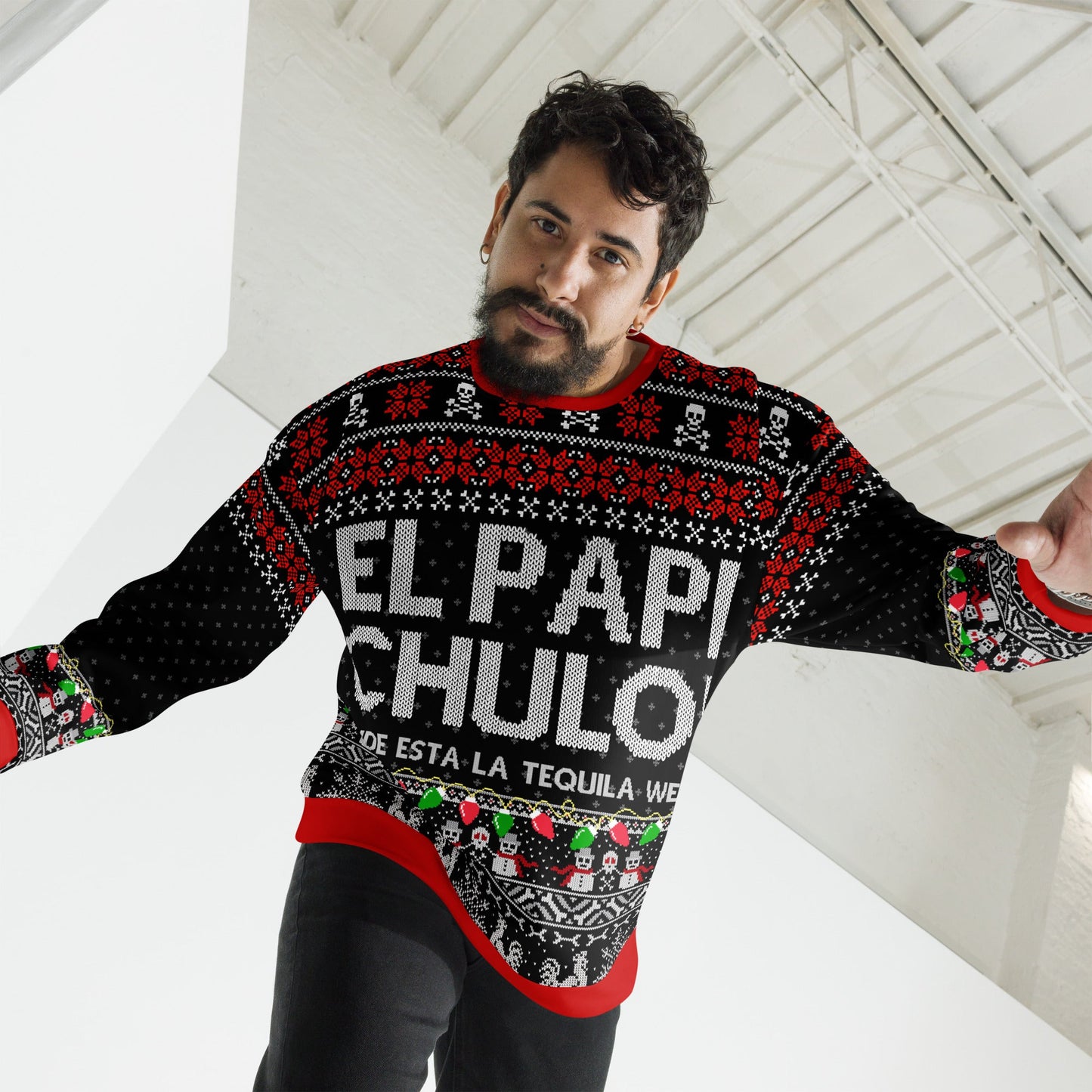 Premium Fleece-lined Papi Chulo Navidad Sweatshirt
