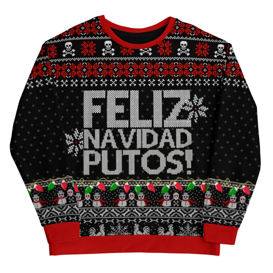 Premium Fleece-lined FELIZ NAVIDAD PUTOS Sweatshirt