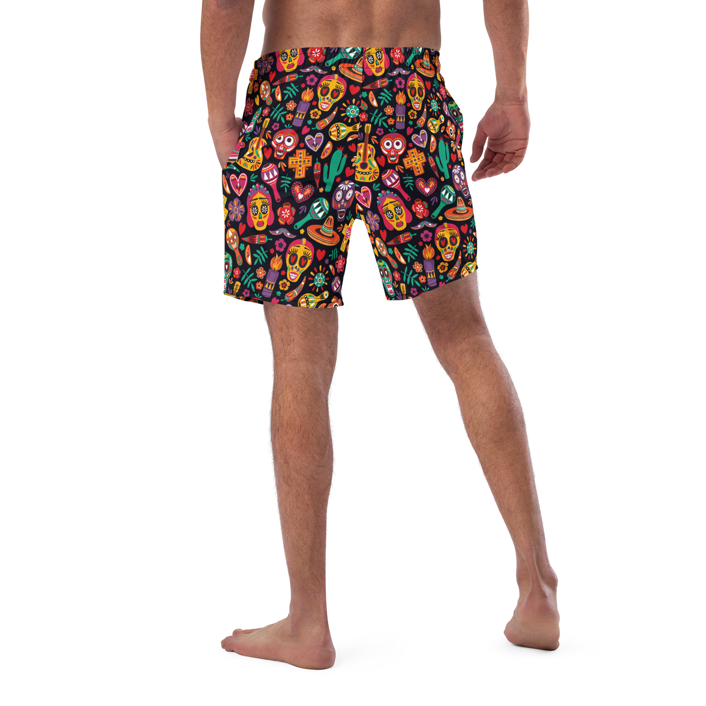 Viva Summer Sugar Skull Print Men Swim-trunks