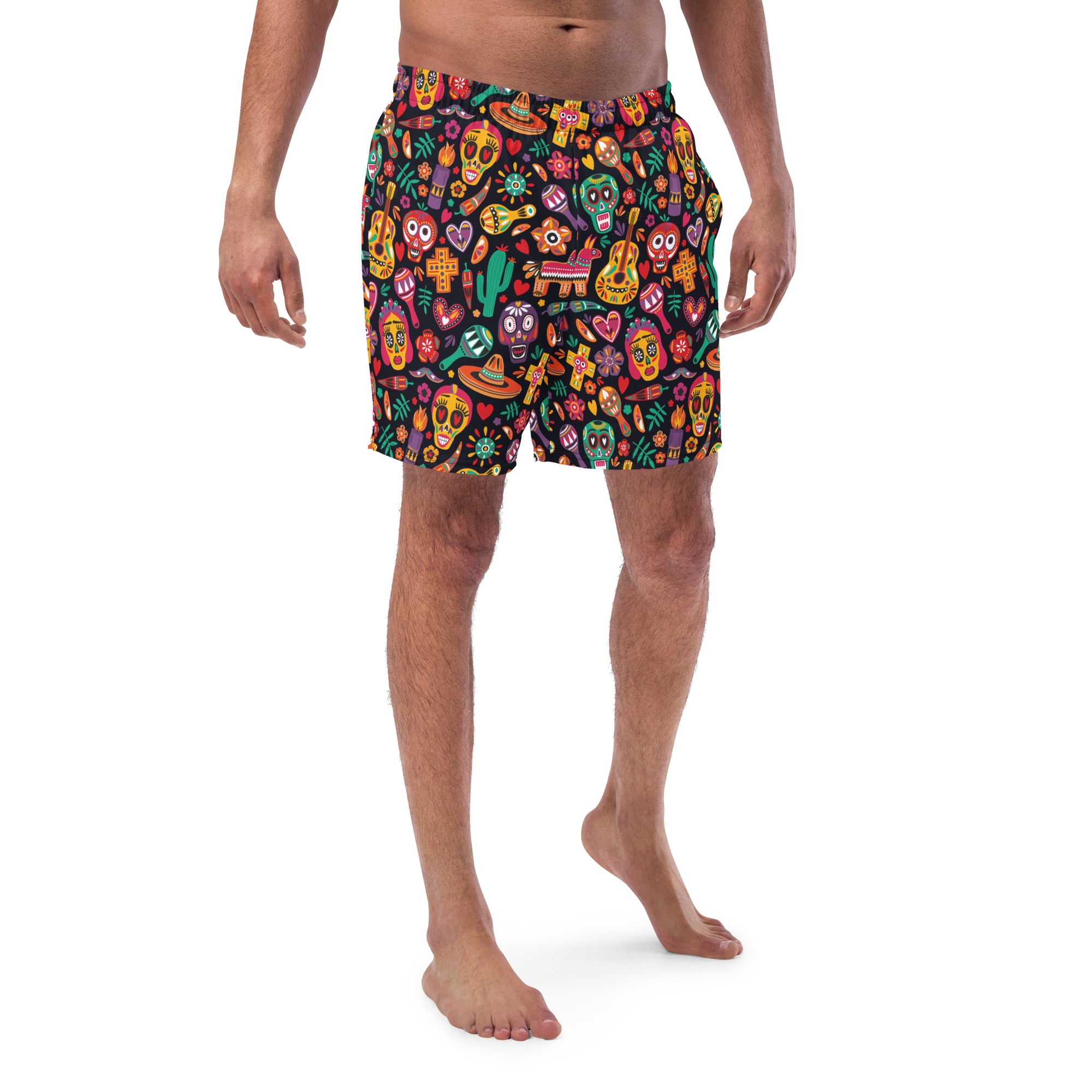 Viva Summer Sugar Skull Print Men Swim-trunks