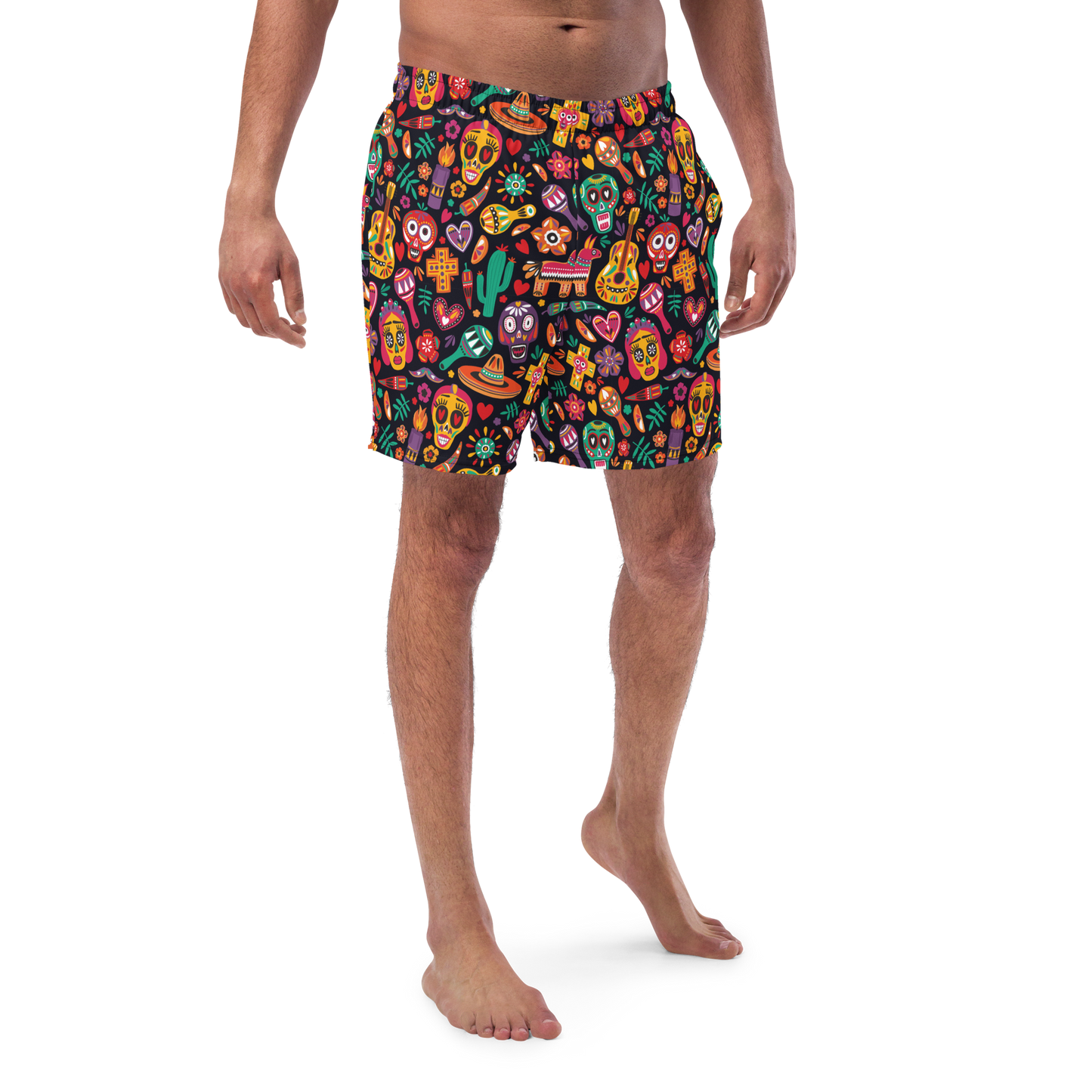 Viva Summer Sugar Skull Print Men Swim-trunks