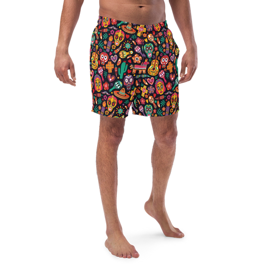 Viva Summer Sugar Skull Print Men Swim-trunks