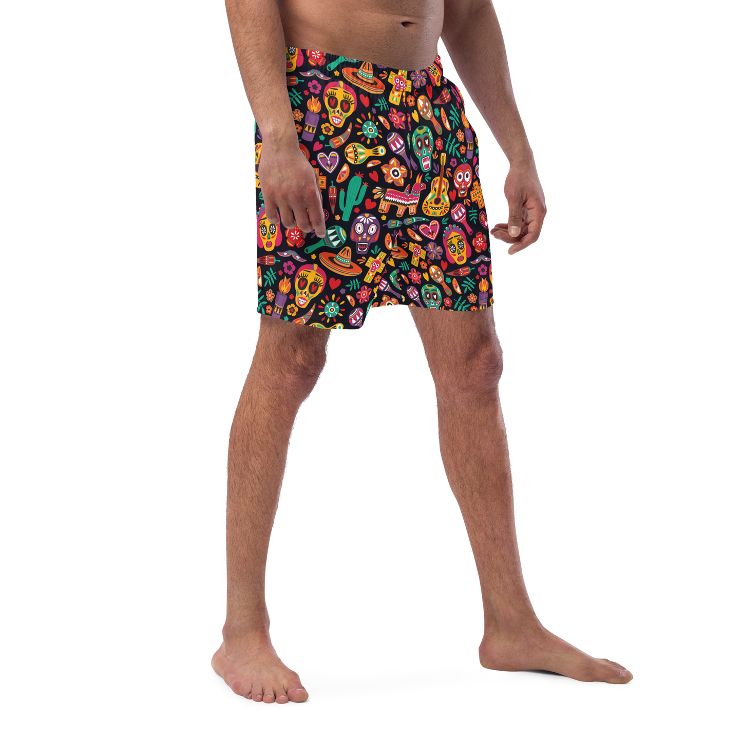 Viva Summer Sugar Skull Print Men Swim-trunks