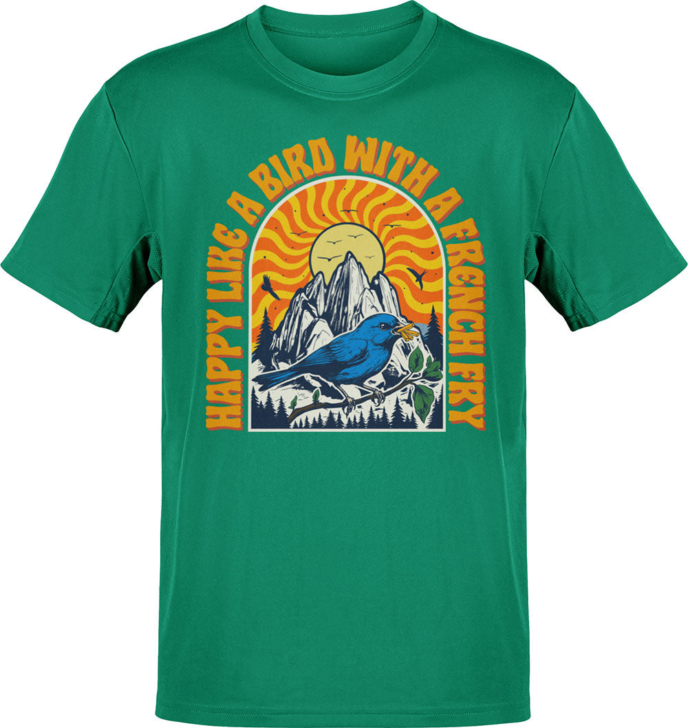 Pemium Bella Canvas Happy Like A Bird With A French Fry Tee
