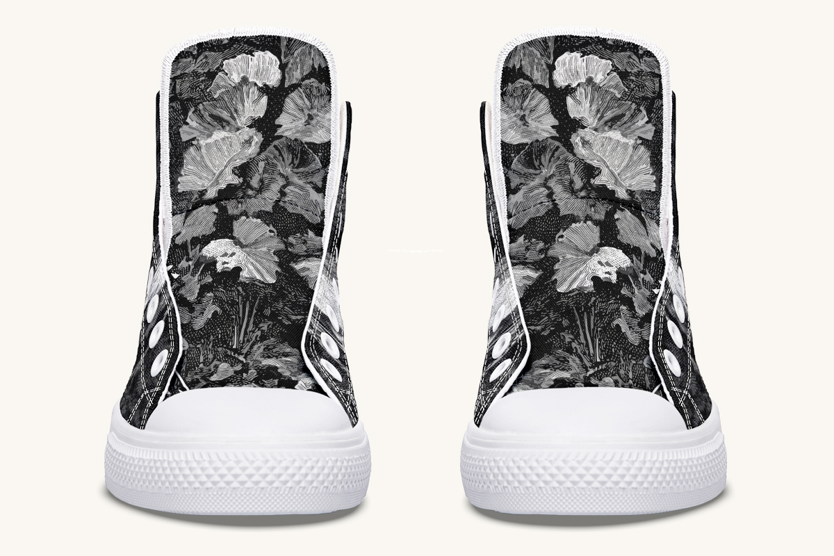 She Watched the Bones Sink Black Hightops - Jaded Lament