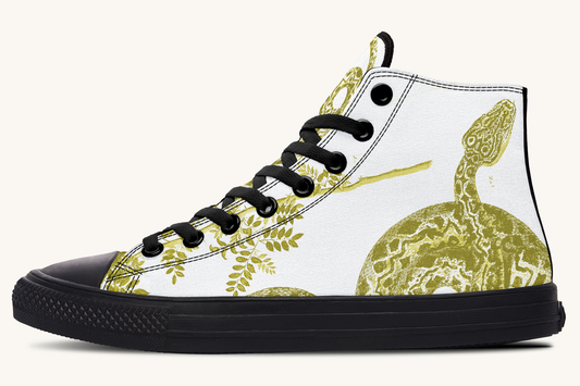 Serpentin Bloom White Yellow Green Hightops - Jaded Lament