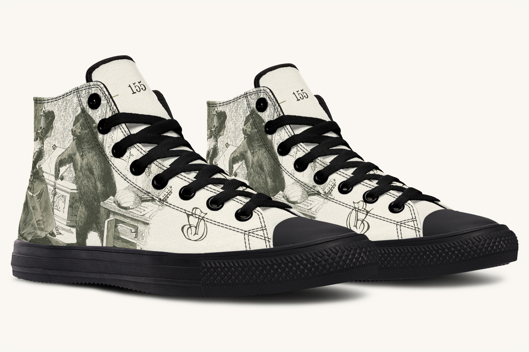 The Bear Shall Be Thy Choice Cream Hightops - Jaded Lament