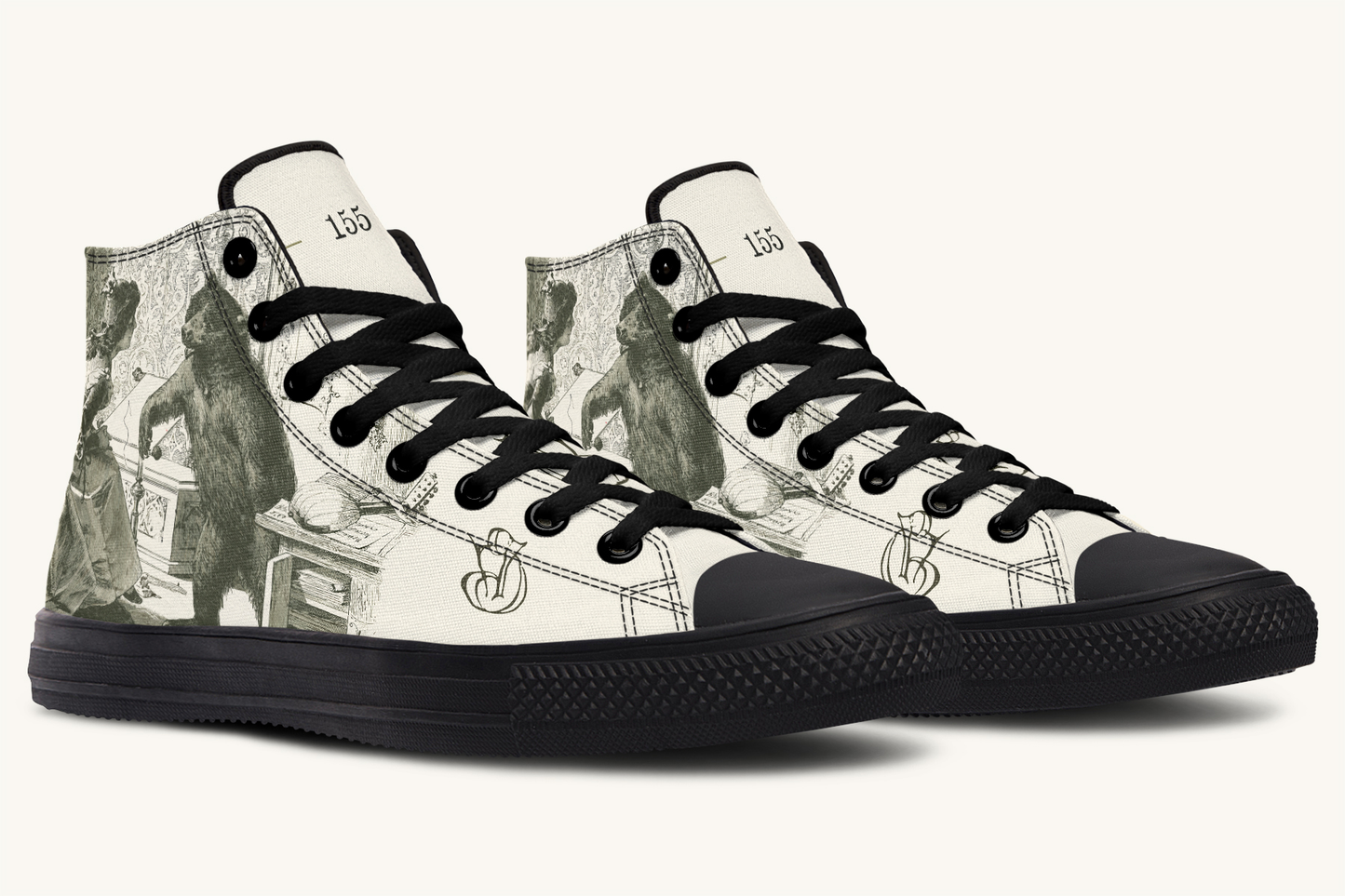 The Bear Shall Be Thy Choice Cream Hightops - Jaded Lament