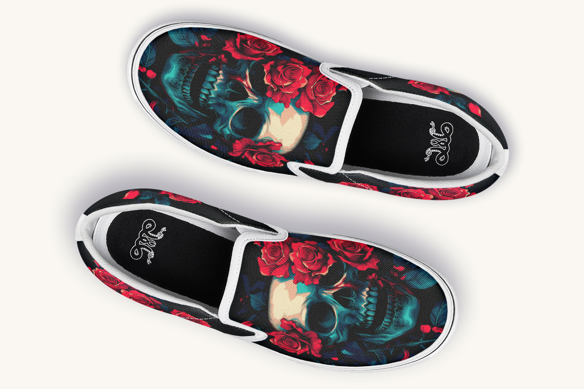 Roses For The Dead Slip On Shoes - Jaded Lament