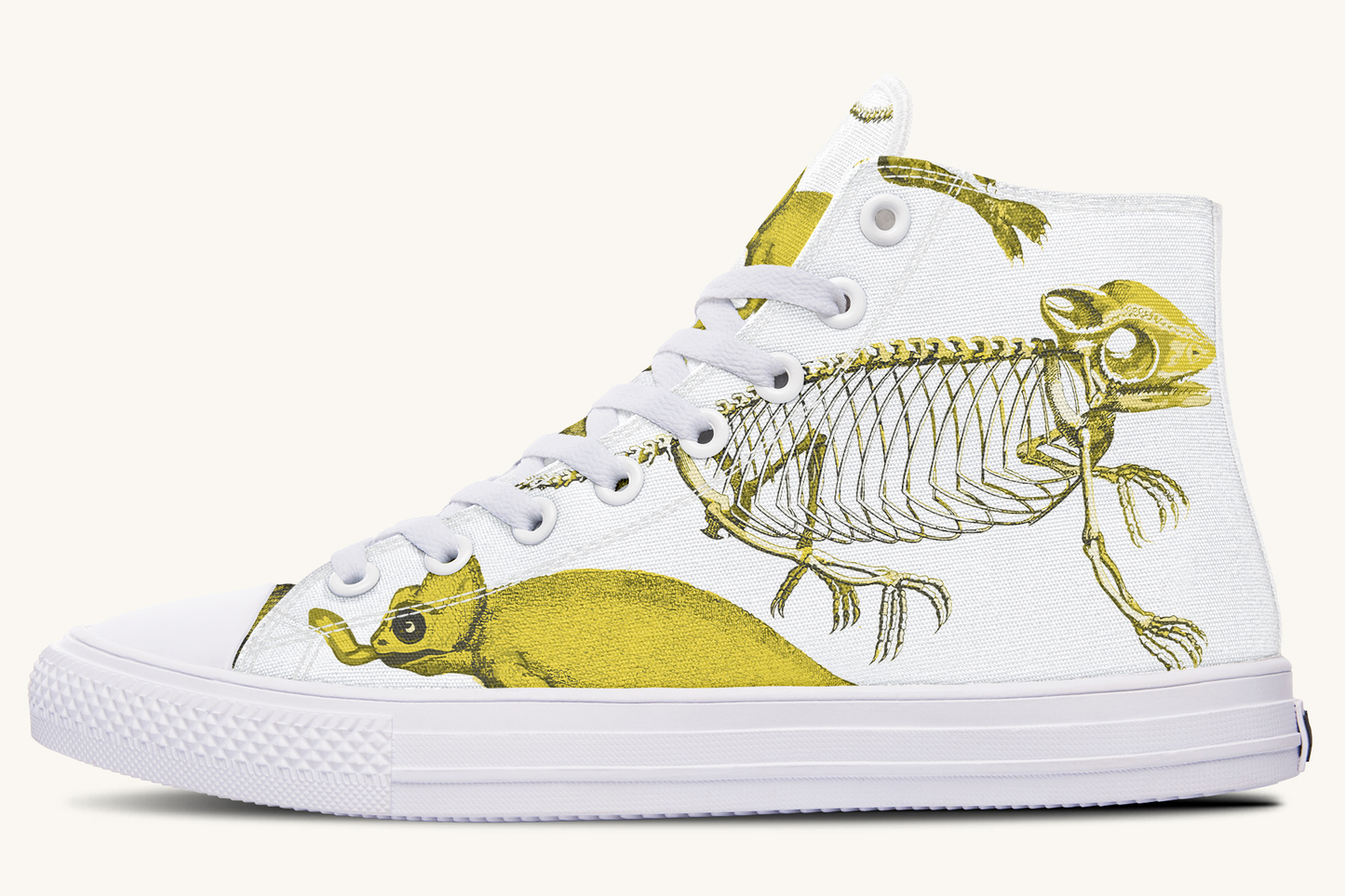 Reptilian in Bloom White Yellow Hightops - Jaded Lament