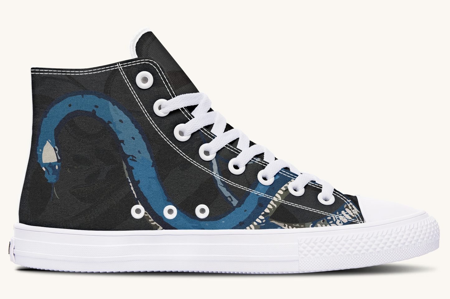 Blue Snake Black Hightops - Jaded Lament