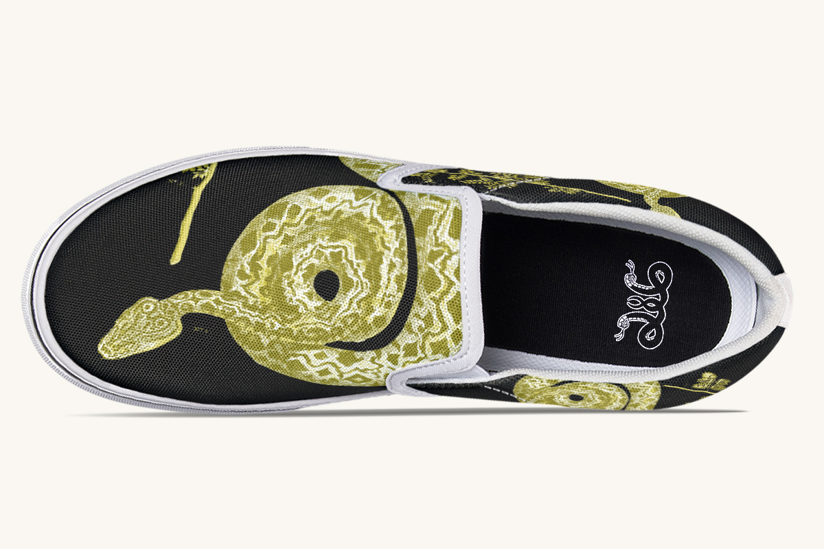 Serpentin Bloom Gold Slip On Shoes - Jaded Lament