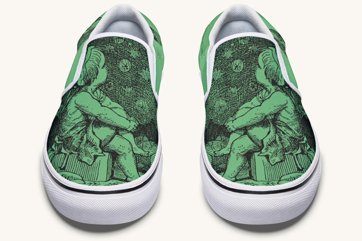 Beneath The Green Silence Slip On Shoes - Jaded Lament