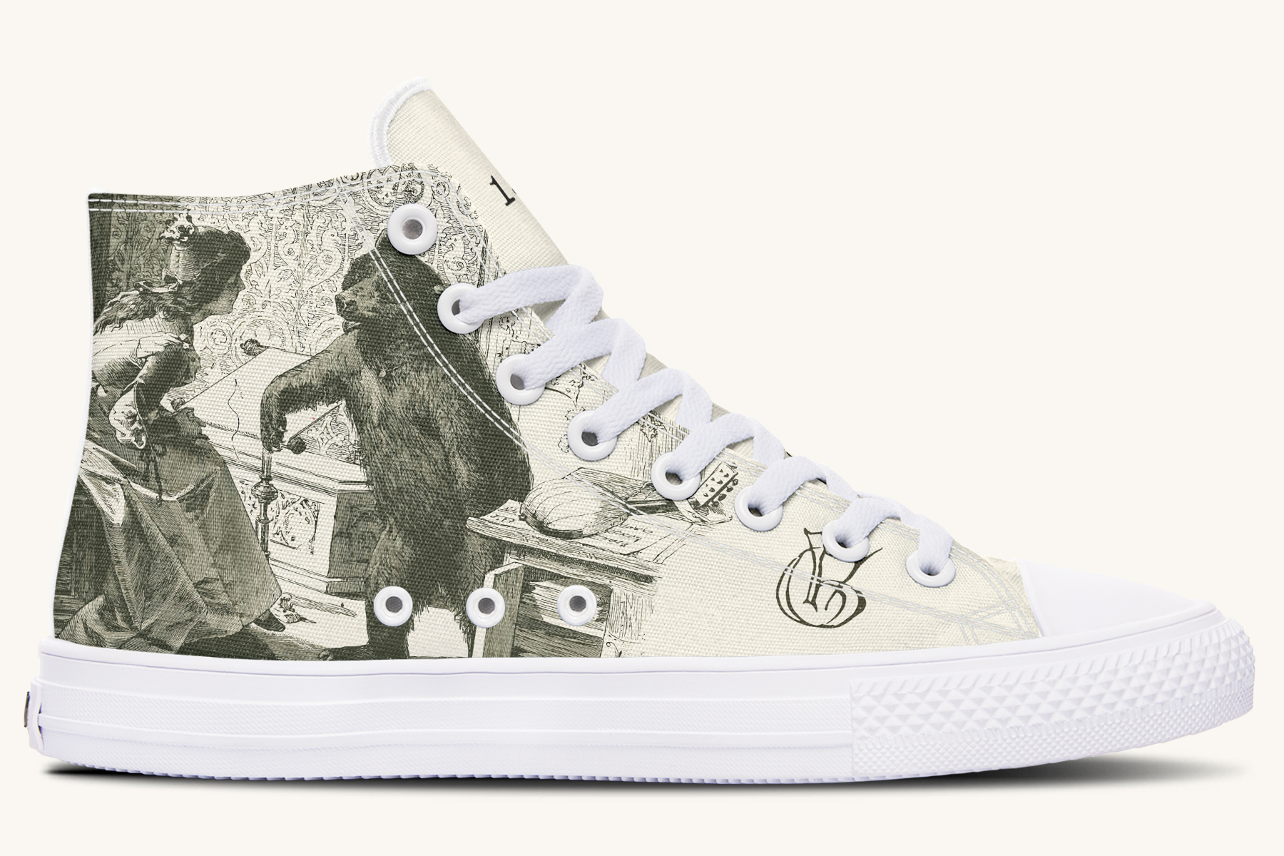 The Bear Shall Be Thy Choice Cream Hightops - Jaded Lament