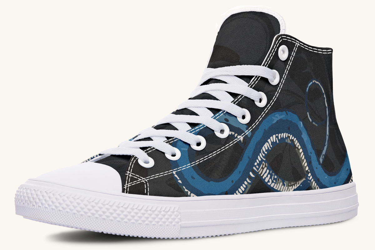 Blue Snake Black Hightops - Jaded Lament