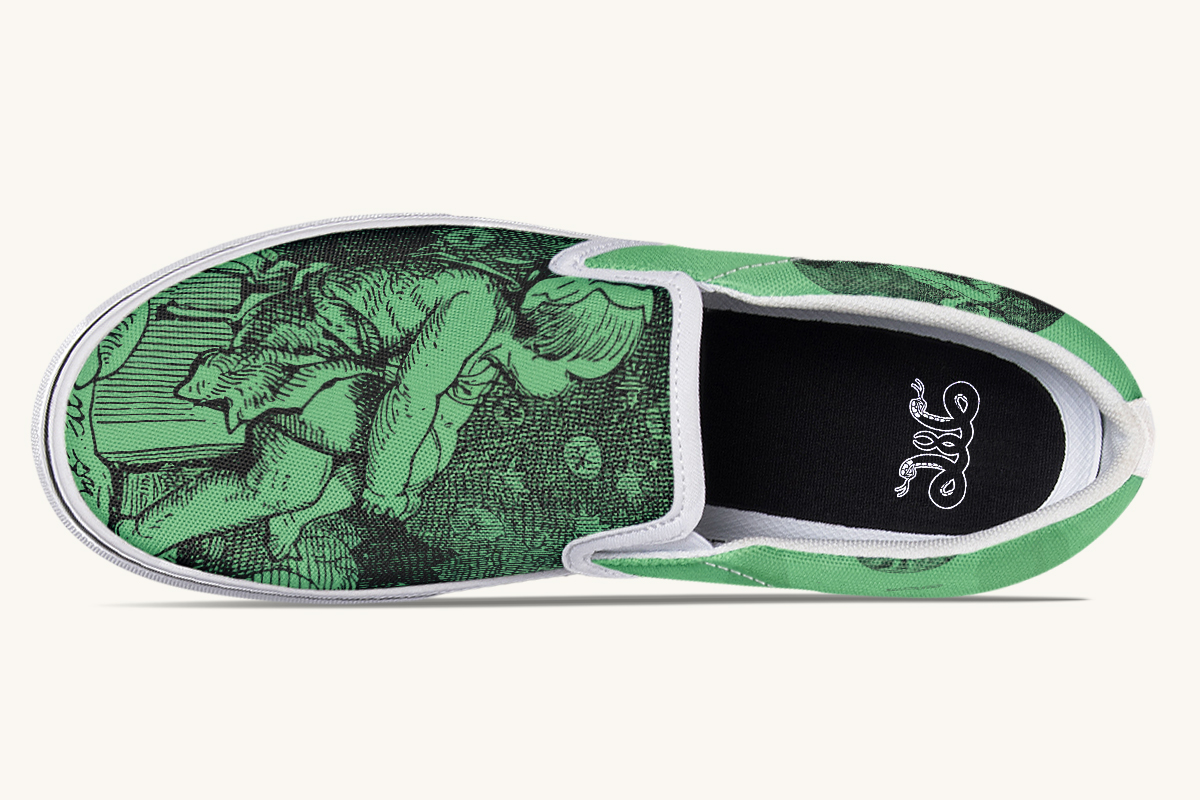 Beneath The Green Silence Slip On Shoes - Jaded Lament