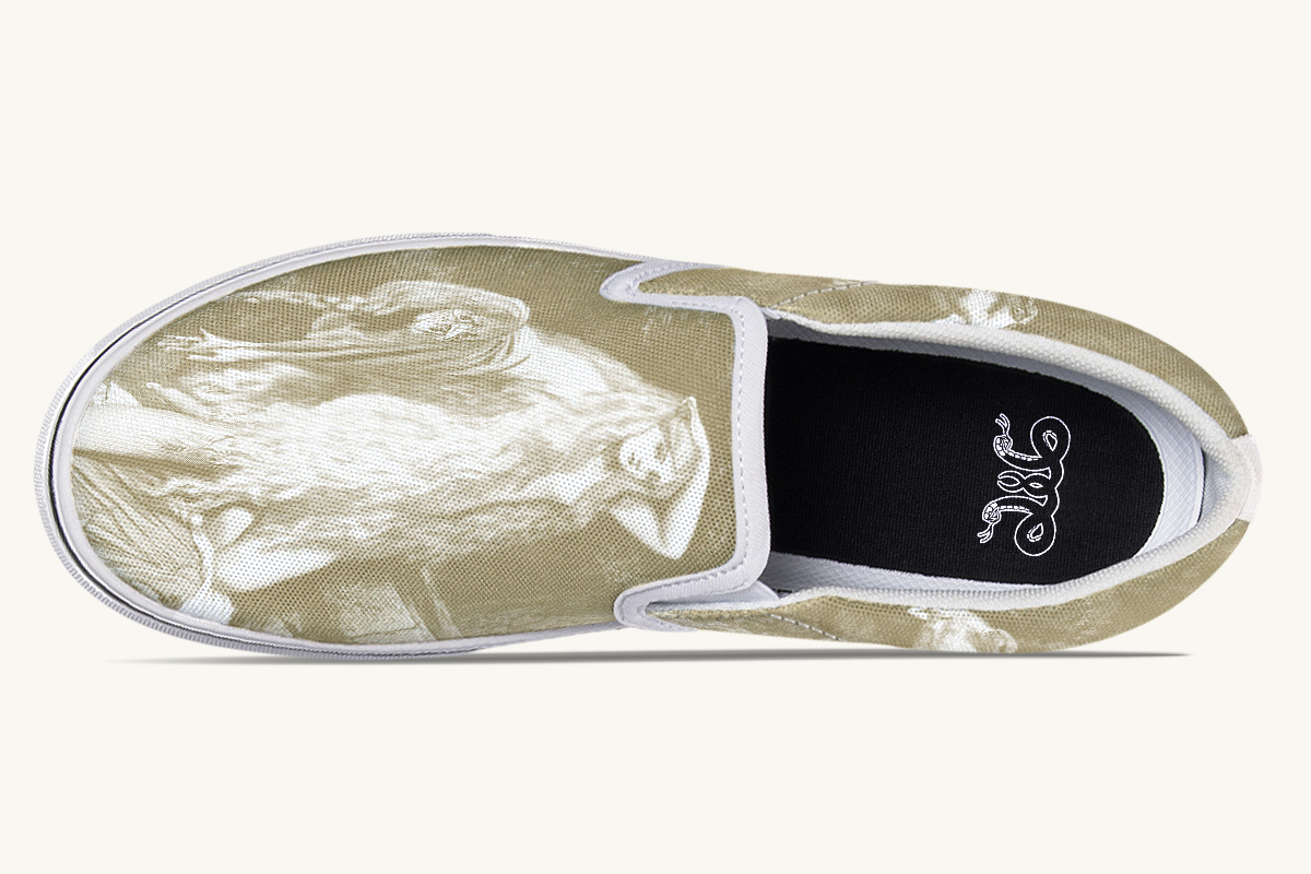She Watched The Bones Sink Yellow Slip On Shoes - Jaded Lament