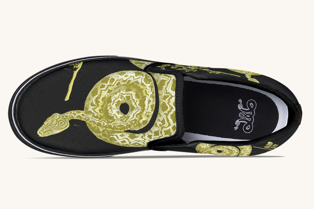 Serpentin Bloom Gold Slip On Shoes - Jaded Lament
