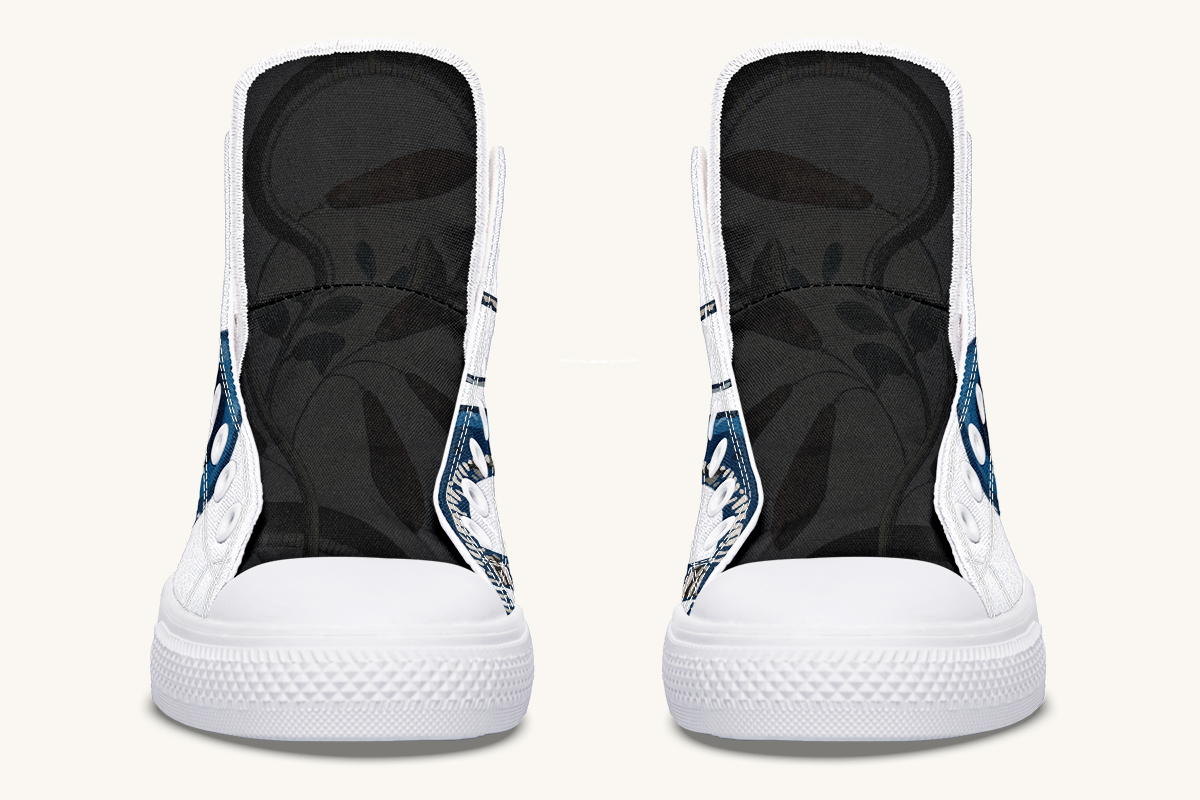 Blue Snake White Hightops - Jaded Lament