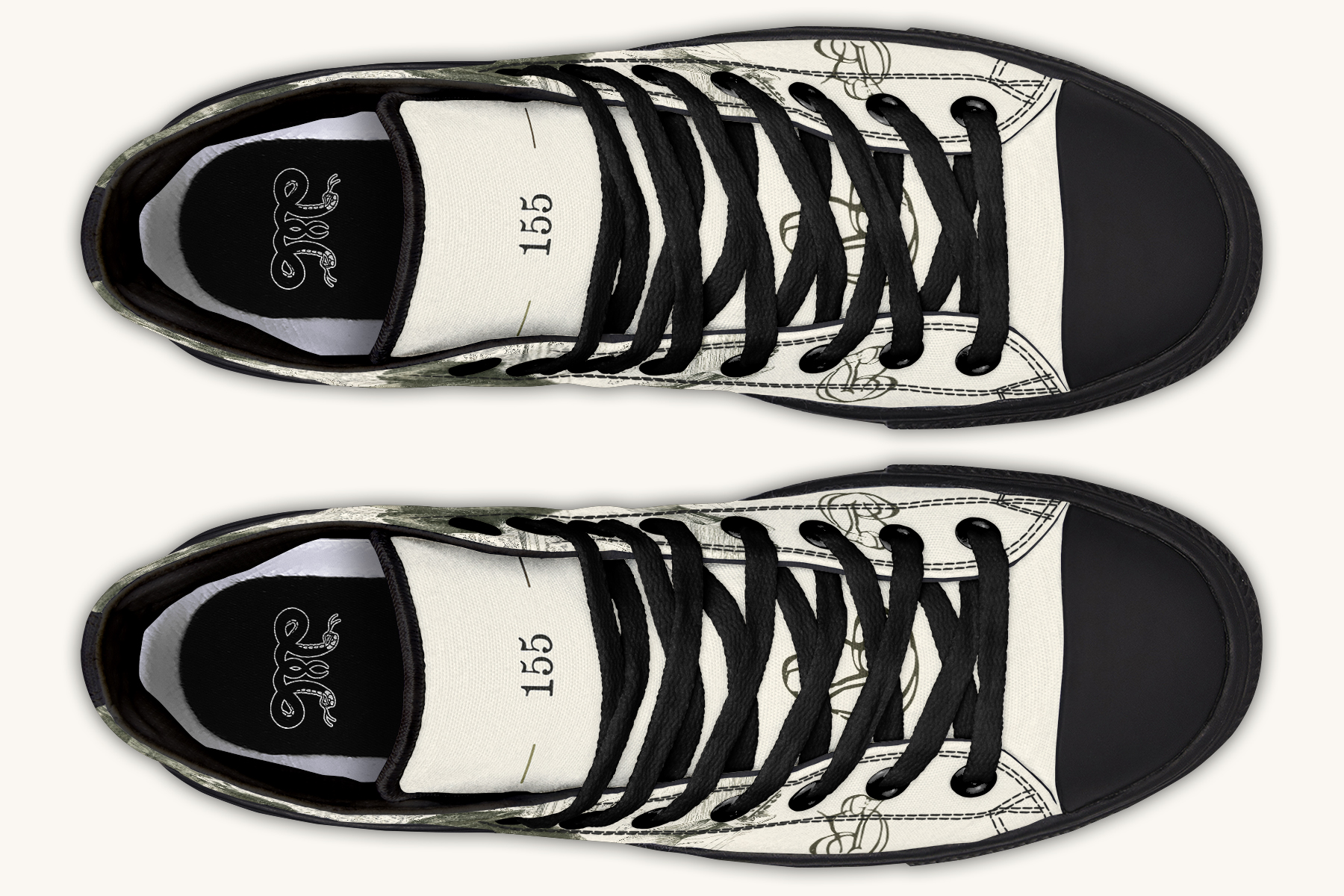 The Bear Shall Be Thy Choice Cream Hightops - Jaded Lament