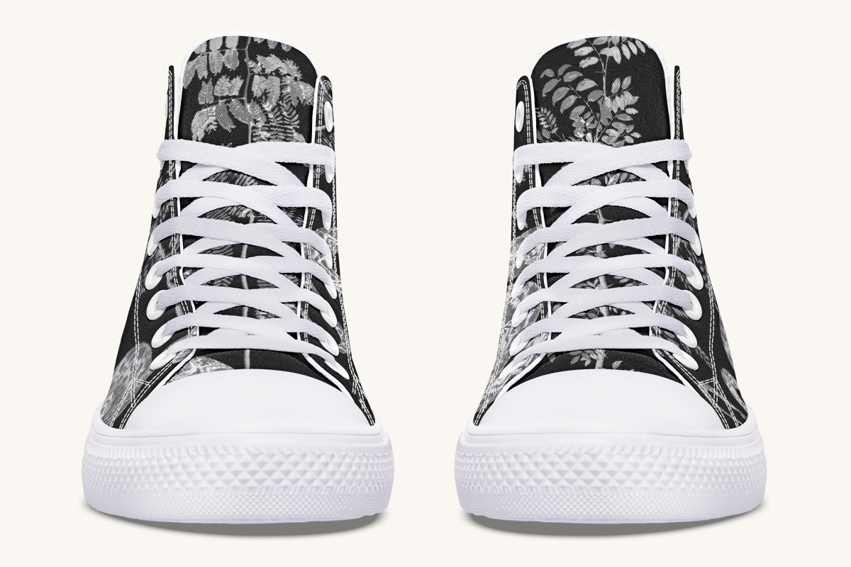 Serpentin Bloom Black And White Hightops - Jaded Lament