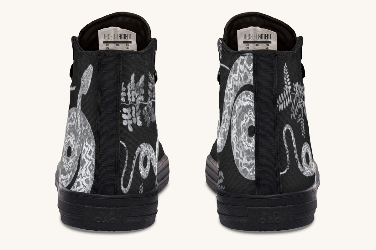 Serpentin Bloom Black And White Hightops - Jaded Lament