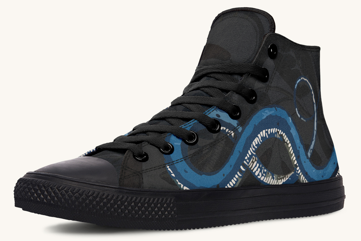 Blue Snake Black Hightops - Jaded Lament