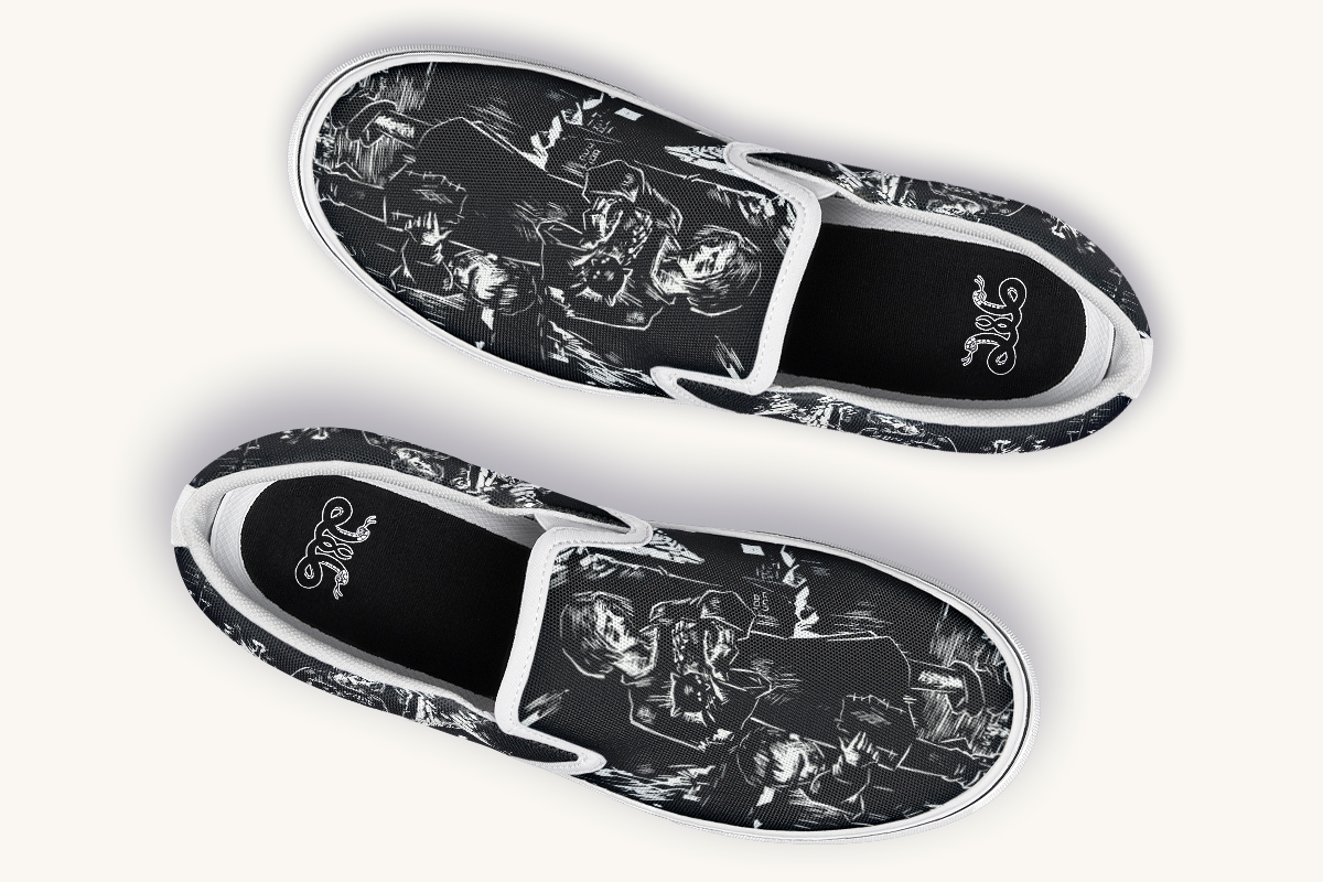 After The Fire Survival Is Defiance Slip On Shoes - Jaded Lament