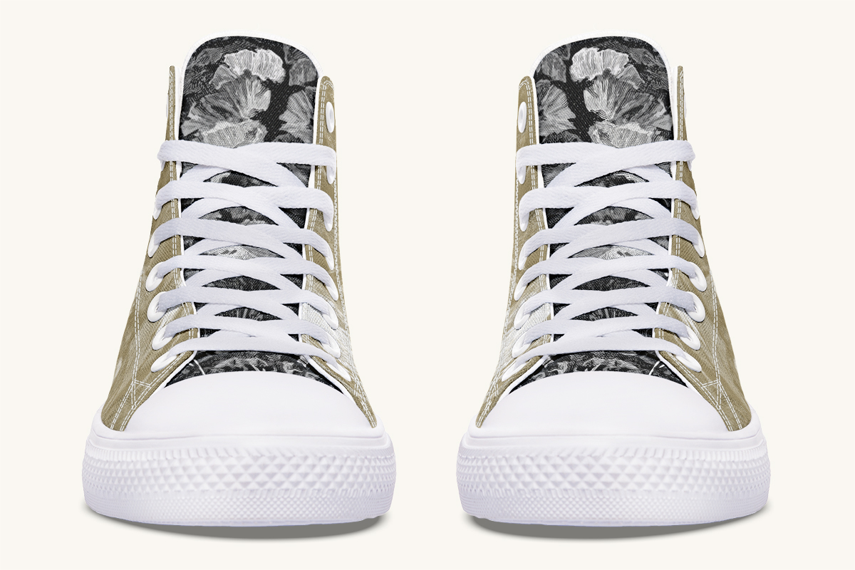 She Watched the Bones Sink Khaki Hightops - Jaded Lament