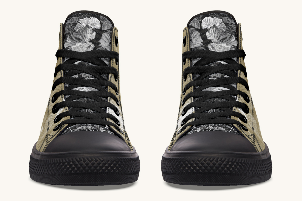 She Watched the Bones Sink Khaki Hightops - Jaded Lament