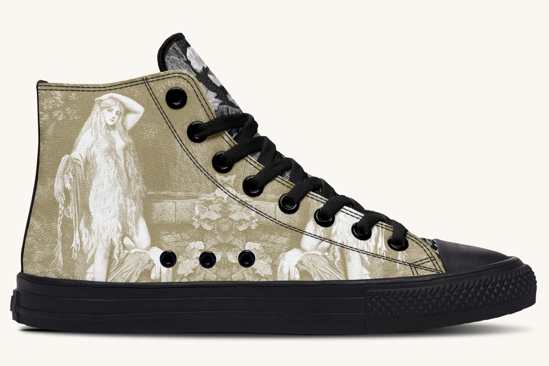 She Watched the Bones Sink Khaki Hightops - Jaded Lament